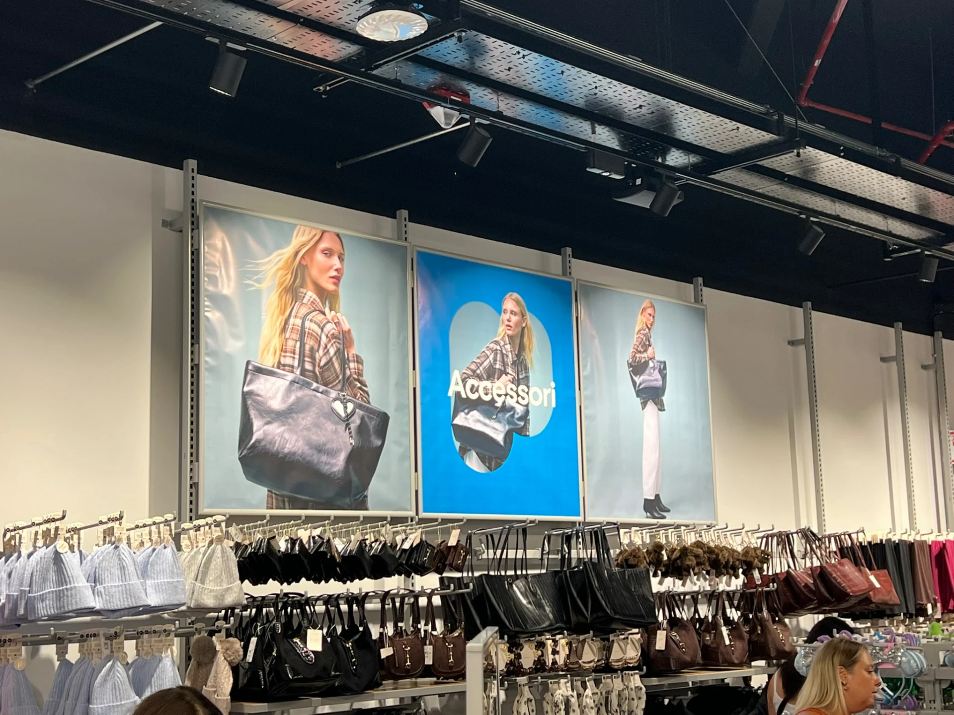 Accessories campaign graphics on the Primark Pompeii shop floor