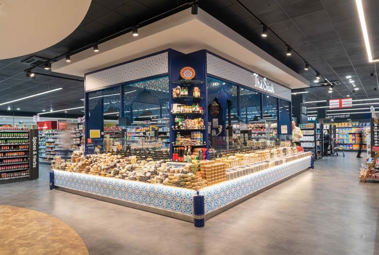 The Souk with illuminated lettering and patterned panels at Scally’s Clonakilty