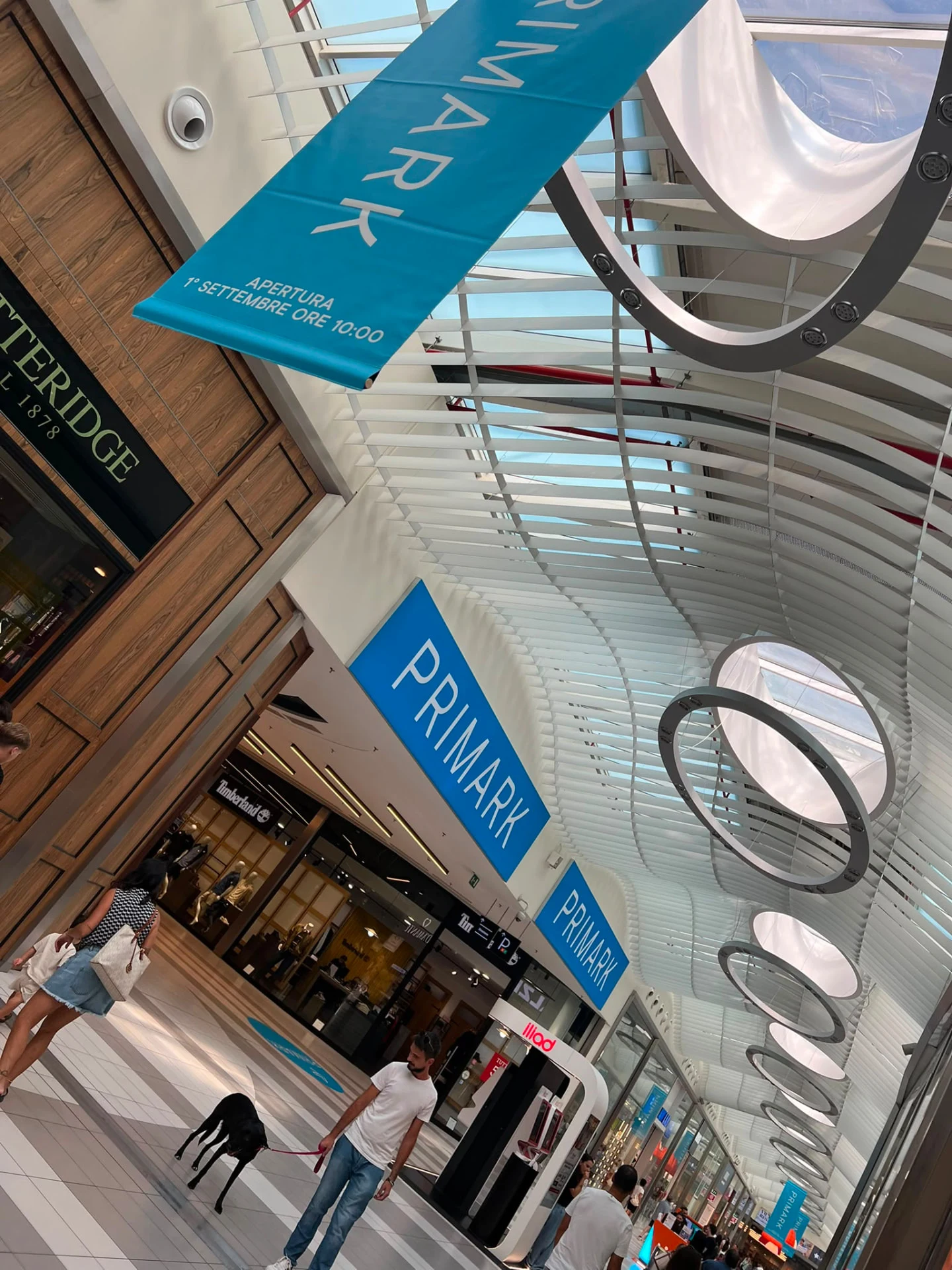 Primark opening banners along the La Cartiera shopping centre