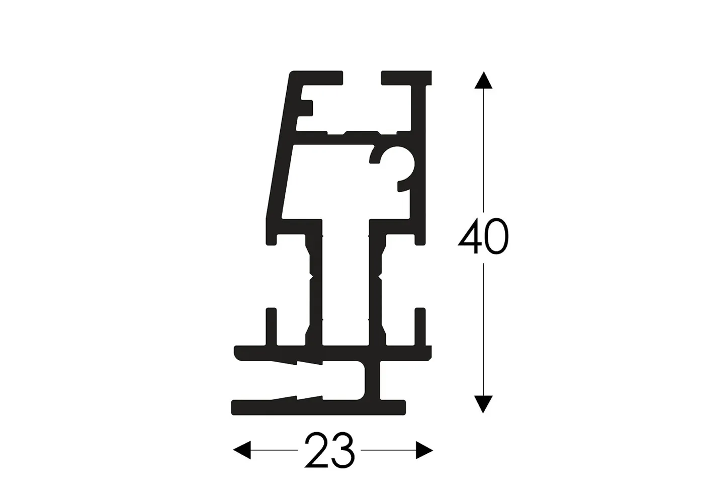 T-Flex 23/1 — Wall-mounted fabric frame