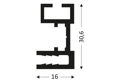 T-Flex 17/1 Plus — Wall-mounted fabric frame