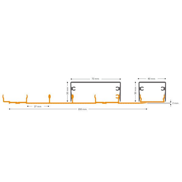 Varia-Click Wall Profile 200 manufacturer cross-section and dimensions