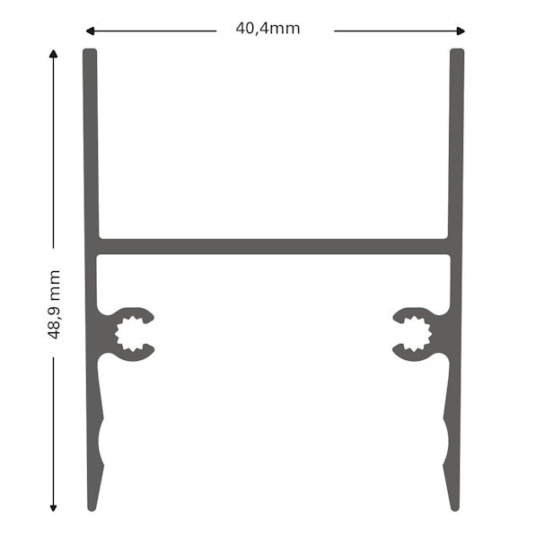 Varia-Click H-profile 40x49 manufacturer cross-section and dimensions