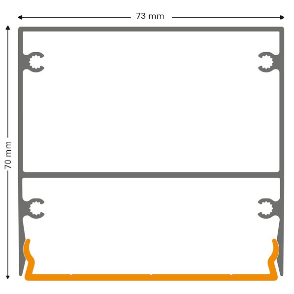 Varia-Click 73x70 manufacturer cross-section and dimensions