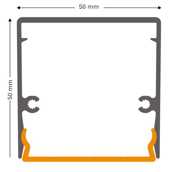 Varia-Click 50x50 manufacturer cross-section and dimensions