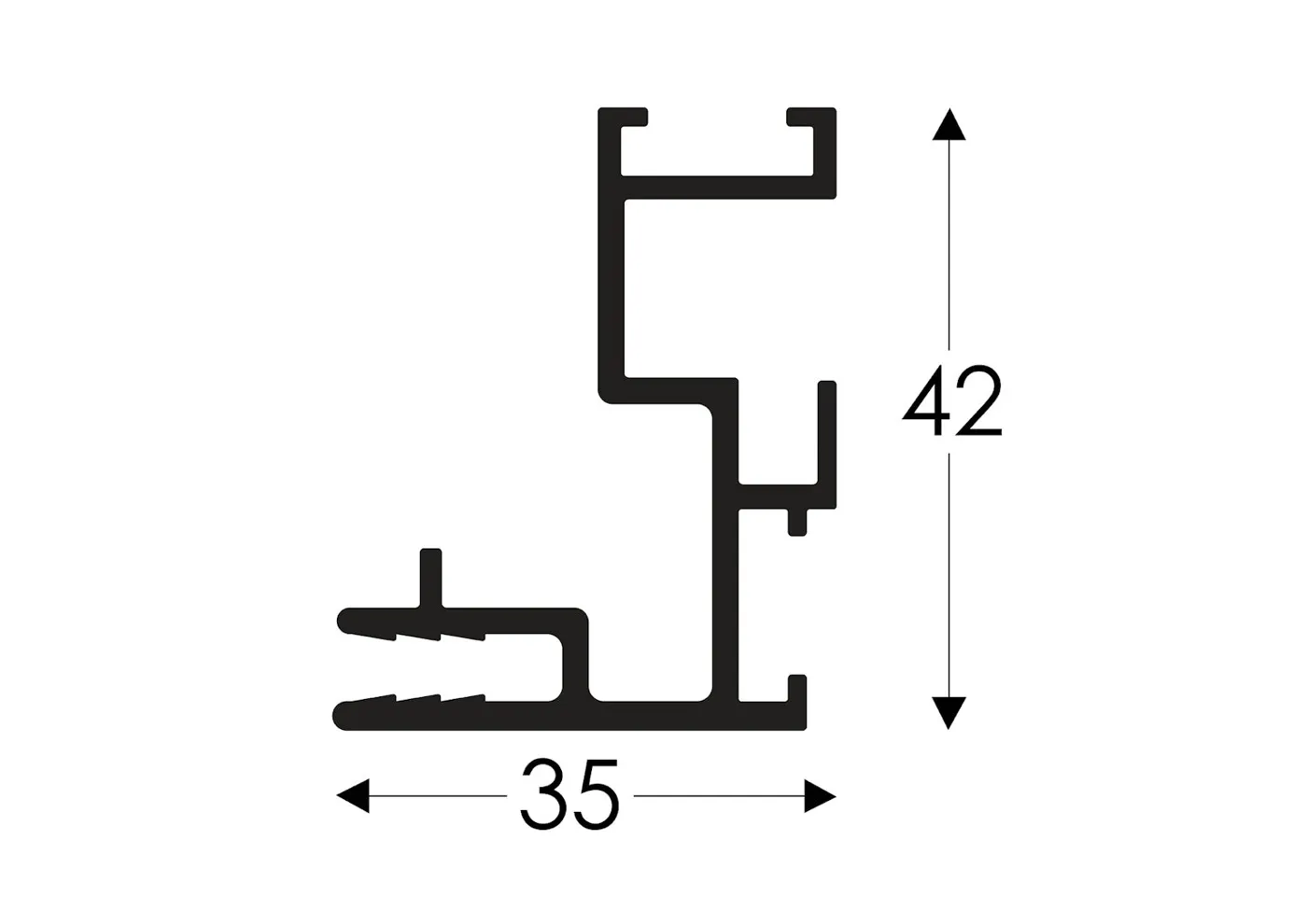 T-Flex 35/1 — Wall-mounted fabric frame