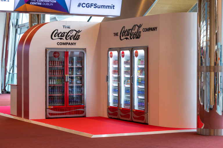 5 Coca Cola fridges at an expo